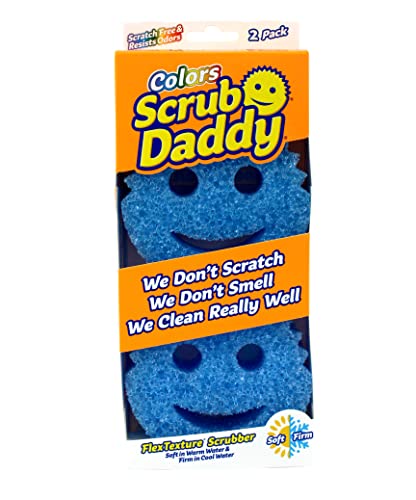 Scrub Daddy Colors Esponja de Limpieza para la Cocina, Azul - 2 Pack