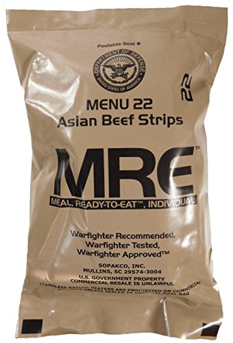 MRE (Meals Ready-to-Eat) – Racionamiento original de los combatientes de guerra de EE. UU.1 paquete de provisiones para militares de diferentes sabores de MRE.