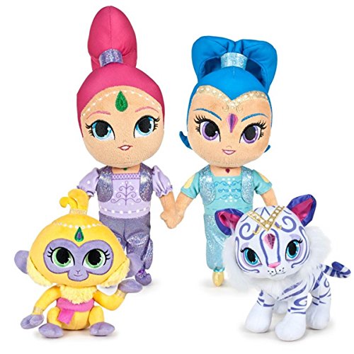 Play by Play Set Completo 4 Felpa Peluche Shimmer and Shine Tala Nahal 20cm Original Nickelodeon