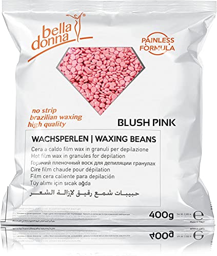 Bella Donna - Cera en perlas para depilación sin bandas y sin dolor, elástica y cremosa, 400 g, blush pink'