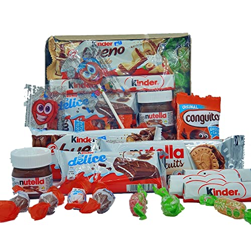 Super Bandeja Chocolates Kinder - Nutella - Conguitos. +15 Unid. El Regalo Ideal para Comuniones, Bodas, Bautizos, Cumpleaños. [IAMI]