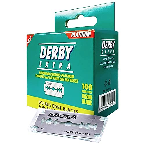 Derby Extra - Cuchillas de afeitar de doble filo de seguridad – Paquete de 100 hojas