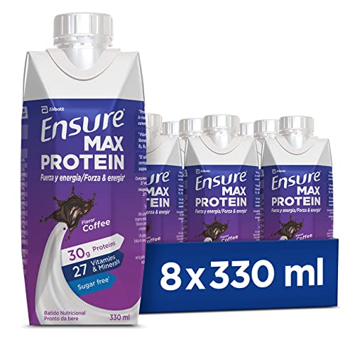 Ensure Max Protein - Alto contenido en proteínas, batido nutricional, sabor a café - Pack 8 x 330 ml