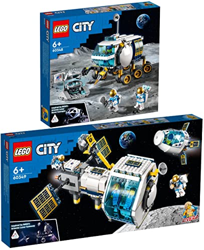 BRICKCOMPLETE Lego City 60348 Mond-Rover & 60349 - Estación espacial