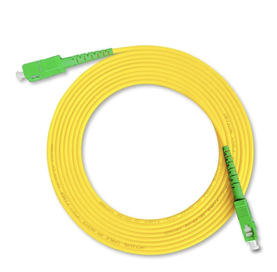 Fibra óptica Cable SC/APC a SC/APC Monomodo Simplex 9/125, 100% Compatible con Routers de Orange, Movistar, Vodafone, Jazztel, Digi 1 Metro