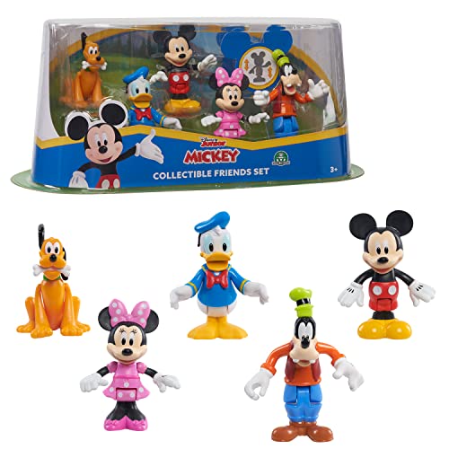 Famosa - Mickey, Pack de 5 Figuras articuladas de 8 cm, con Varios Personajes de Disney como Mickey Mouse, Minnie, Pluto, Goofy y el Pato Donald, para niños pequeños Desde los 3 años