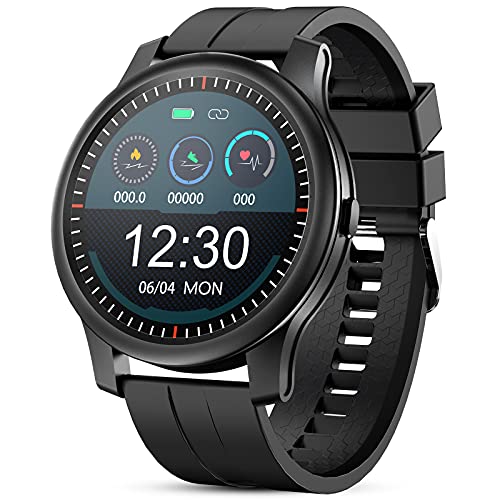 GOKOO Smartwatch Hombres Reloj Inteligente Pulsómetros Monitor de Actividad Recordatorio de Notificación Whatsapp Conexión Bluetooth Podómetro Reloj de Fitness Deportivo Compatible con iOS Android
