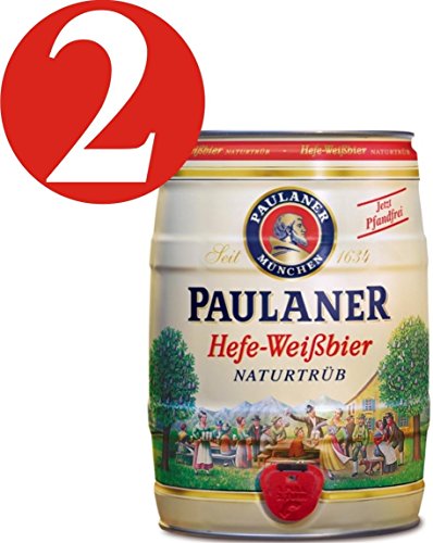 2 x Paulaner Hefe-Weissbier Naturtrüb 5,5% vol Partido estaño 5 litros