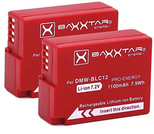 2X Baxxtar Pro Energy batería para Panasonic DMW BLC12 E Real 1100mAh - Batería Inteligente para Lumix DC FZ1000 II G91 DMC FZ2000 FZ1000 FZ330 FZ300 FZ200 GX8 G70 G80 G81 G7 G6 G5 etc