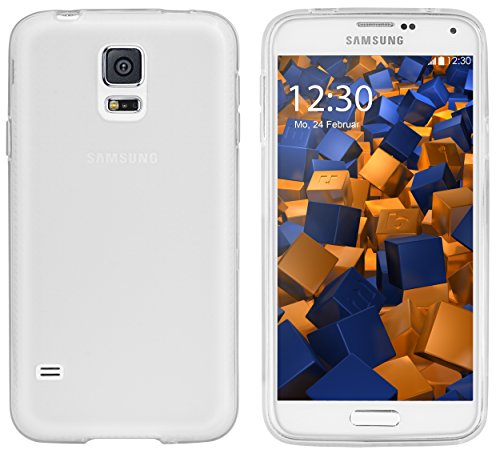 mumbi Funda Compatible con Samsung Galaxy S5 / S5 Neo Caja del teléfono móvil, Blanco Transparente