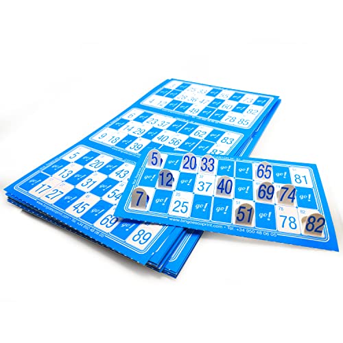 Genérico 60 Cartones de Bingo troquelados, cartones para Bingo de 90 Bolas, cartones troquelados para facilitar la Marca de los números