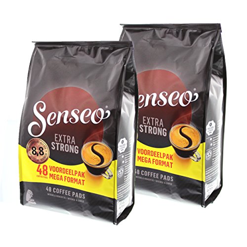 Para cápsulas Senseo Extra Strong/Extra de apoyo, más intensos y totalmente boca de sabor, café para Cafeteras monodosis de café, 96 almohadillas