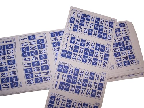 KEKA 120 Cartones para Bingo de 90 Bolas (Azul)