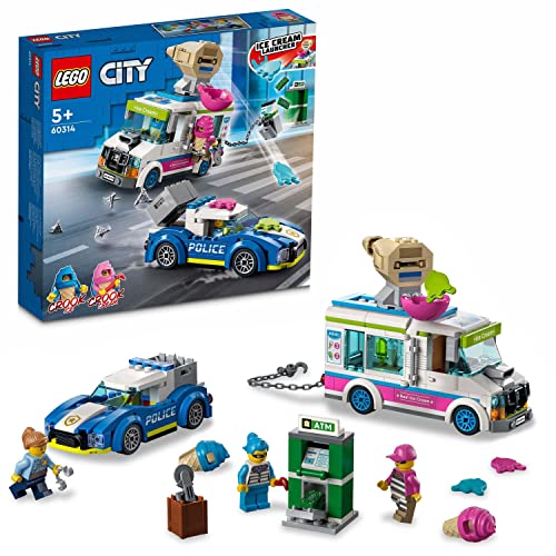LEGO 60314 City Persecución Policial del Camión de los Helados, Juguete de Construcción con 2 Vehículos para Niños y Niñas de 5 Años o Más