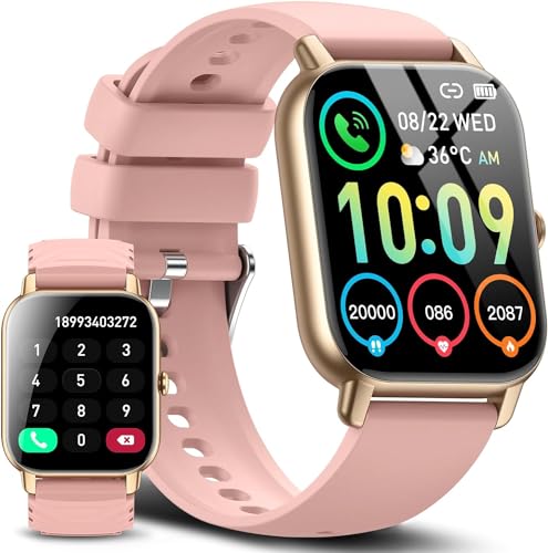 Ddidbi Reloj Inteligente Hombre Mujer con Llamada Bluetooth, 1,85' Smartwatch con 112 Modos Deportivos, Monitor de Ritmo Cardíaco y Sueño, Impermeable IP68 Pulsera Actividad para iOS Android, Rosa