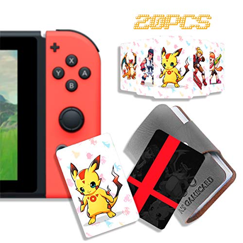 20 tarjetas de juego de etiquetas NFC para Super Smash Bros. Ultimate (SSBU), compatibles con Switch/Wii U/3DS XL con soporte portátil de cuero