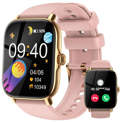 Smartwatch Mujer,1.85' Reloj Inteligente Mujer con Llamadas Bluetooth y Whatsapp Notificación-Impermeable IP68, Oxígeno Sangre, Frecuencia Cardíaca, Sueño，Podómetro，Reloj Inteligente para Android iOS