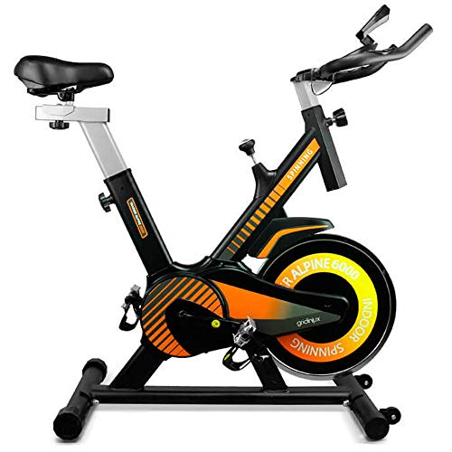 Gridinlux | Trainer Alpine 6000 | Bicicleta estática | Ciclo Indoor | Volante Inercia 10 kg | Regulación Total de Intensidad | Pantalla LCD con pulsómetro | Fitness