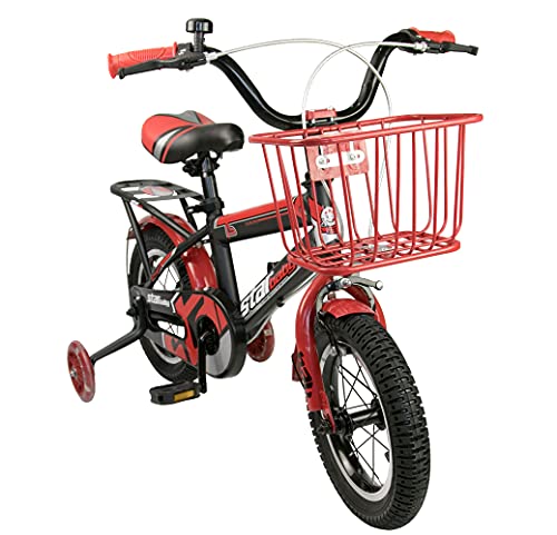 Airel Bicicletas Infantiles para Niños y Niñas | Bici con Ruedines y Cesta | Bicicletas 12, 16, 18 y 20 Pulgadas | Bicicletas niños 3-11 años (Rojo-Negro, 16)