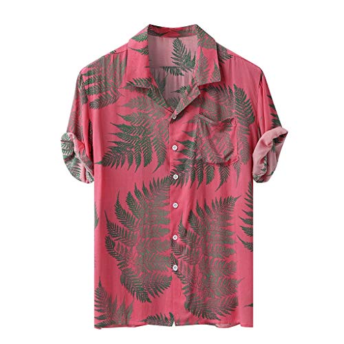 riou Camisa Hawaiana Hombre Estampada Funky Camisas Manga Corta Shirt Camisetas de Playa con Estampado Informal de Verano