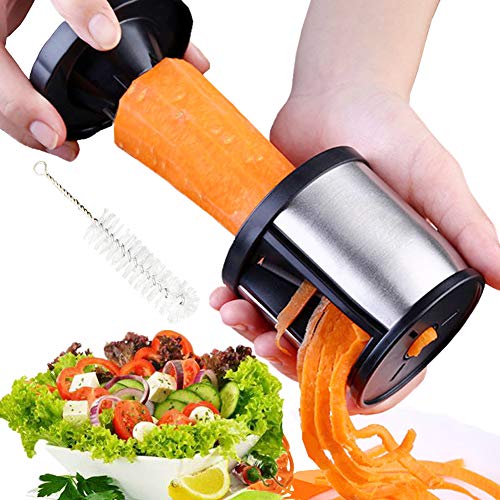 XREXS - Espiralizador de verduras - Espaguetis de verduras Spiralizer Cortador de verduras para tus frutas y verduras - Espirales, Julianas, Espaguetis, Fideos, Cintas o Fideos