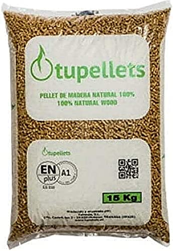 Mugar- Pellet con Certificado ENplus Calidad A1- Sacos de 15 kilogramos - Pellet para Chimenea, Barbacoas y Estufas (15 kg)