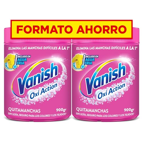 Vanish Oxi Action - Quitamanchas para Ropa Blanca y de Color, en Polvo, Sin Lejía - Pack de 2 x 900 g