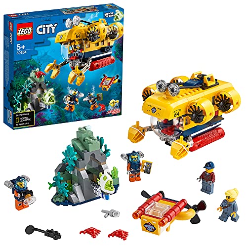 LEGO 60264 City Océano: Submarino de Exploración, Juguete de Construcción para Niños 5 Años con Figuras de Animales Marinos