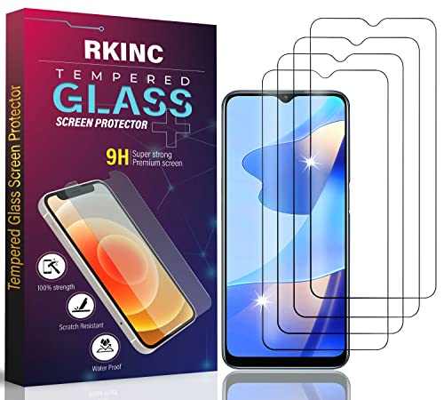 RKINC Protector de pantalla [4 Paq] para Samsung Galaxy A50 (SM-A505F), A50s, película de vidrio templado, 0.33 mm [Garantía de por vida] [Anti-rasguño] [Anti-rotura] [Sin burbujas]