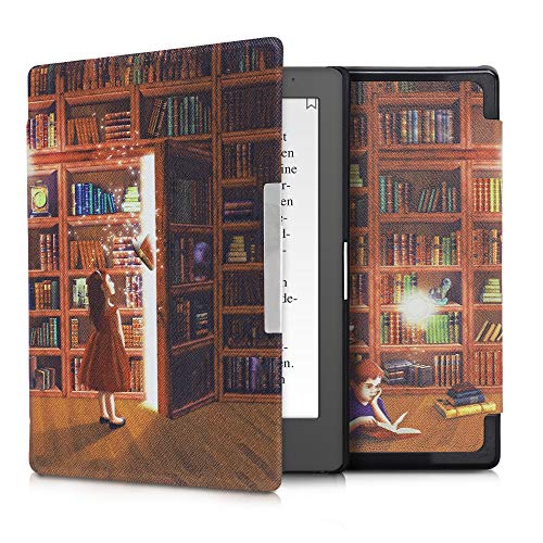 kwmobile Carcasa Compatible con Kobo Aura Edition 1 - Funda para Libro electrónico con Solapa - Biblioteca mágica