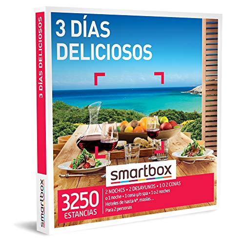 Smartbox - Caja Regalo 3 días deliciosos - Idea de Regalo para Parejas - 1 o 2 Noches, Desayuno y Cena para 2 Personas, Standard, Talla única