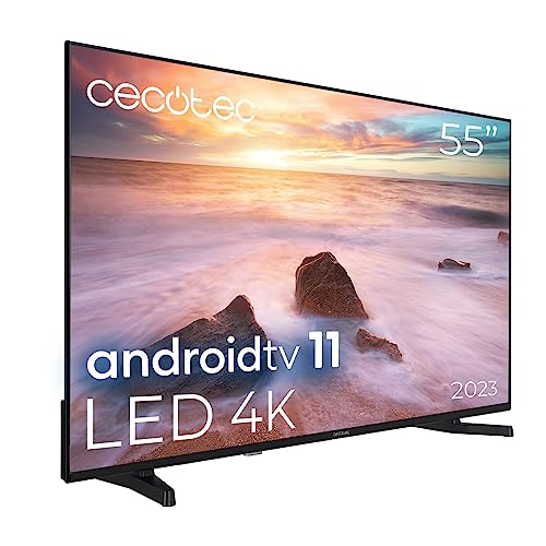 Cecotec Televisor LED 55' Smart TV A2 Series ALU20055. 4K UHD, Android 11, Diseño sin Marco, MEMC, Dolby Vision y Dolby Atmos, HDR10, 2 Altavoces de 10W, Modelo 2023