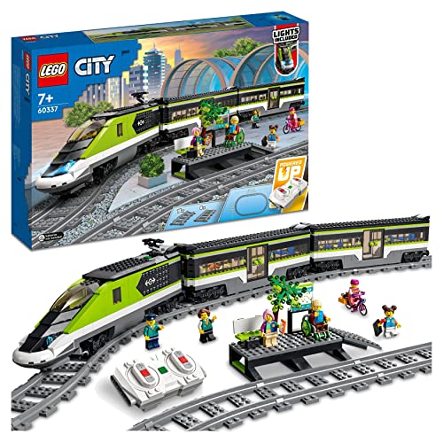 LEGO City Tren de Pasajeros de Alta Velocidad, Juguete, Vehículo Teledirigido para Niños y Niñas de 7 Años o Más con Luces y Vías, Idea de Regalo de Cumpleaños 60337