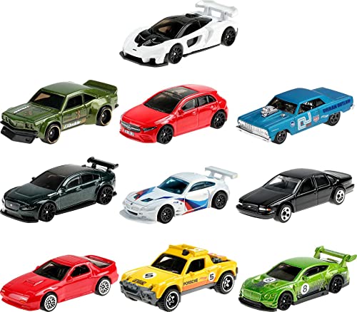 Hot Wheels Colección Nightburnerz Pack 10 mini coches de juguete, regalo para niños +3 años (Mattel GTD80)
