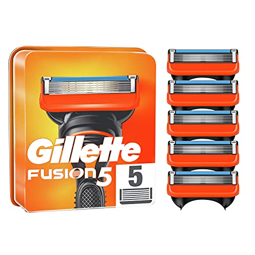 Gillette Fusion 5 Cuchillas de Afeitar Hombre, Paquete de 5 Cuchillas de Recambio