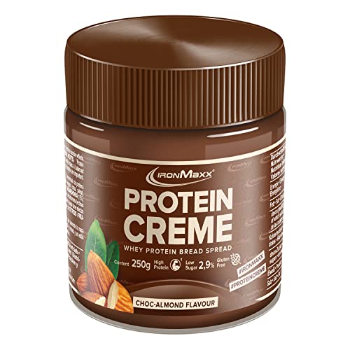IronMaxx Crema Proteica - chocolate almendra 250g |crema para untar rica en proteínas | bajo en carbohidratos y azúcares, apto para una nutrición sana