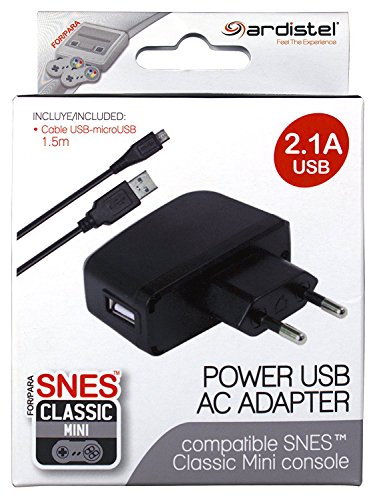 Ardistel - Adaptador Corriente USB 2.1A NES/SNES mini (Nintendo Super Nes)