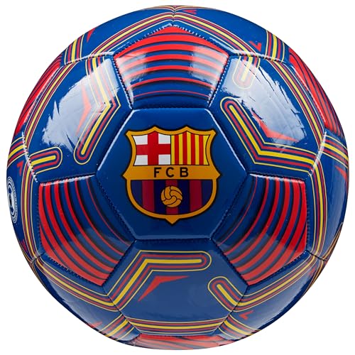 FC Barcelona Balon Futbol - Balón de Fútbol Niños y Adultos, Tallas 3, 4 o 5, Balón Fútbol Barça para Entrenamiento (Azul Logo, 5)
