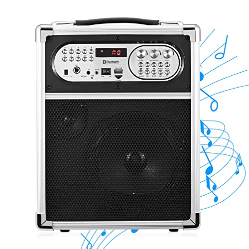 SEAAN Máquina de Karaoke Portátil, Karaoke Profesional con 2 Micrófonos Inalámbricos UHF,Sistema PA con Lámpara DJ, Ideal para Karaoke Familiar, Fiestas de Canto, Fiestas, Bodas