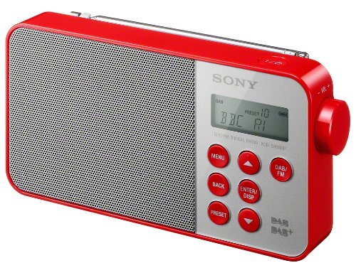 Sony XDR-S40DBPR - Ultra Compact Digital Radio con Dab/Dab+/FM, Color Rojo