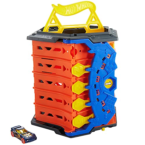 Hot Wheels Action Pista para coches de juguete portátil, incluye 1 vehículo (Mattel HGK41)