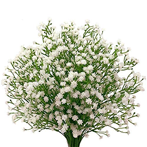 Houda - 9 unidades de flores artificiales de paniculata («Gypsophila»), plantas, ramos de boda, manualidades caseras, decoración
