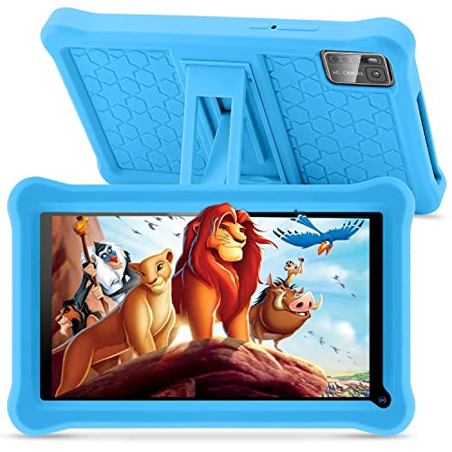 SANNUO Tablet para Niños 7 Pulgadas Android 11 Tableta con 3GB RAM 32GB ROM (TF 128GB), Google GMS, Pantalla IPS HD, Doble Cámara, Bluetooth, Control Parental, Tablet Infantil con Funda EVA(Azul)