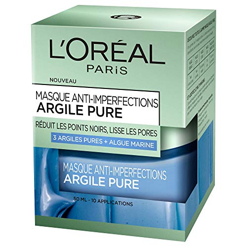 L’Oréal Paris – Masque anti-imperfections pour le visage – Argile pure – Anti-imperfections – 50 ml