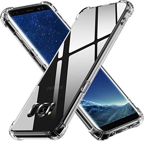 ivoler Funda para Samsung Galaxy S8, Carcasa Protectora Antigolpes Transparente con Cojín Esquina Parachoques, Suave TPU Silicona Caso Delgada Anti-Choques Case