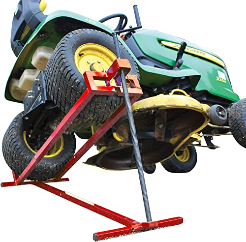VOUNOT Elevador para Tractor Cortacésped, Dispositivo de Elevación, 400 kg, Rojo