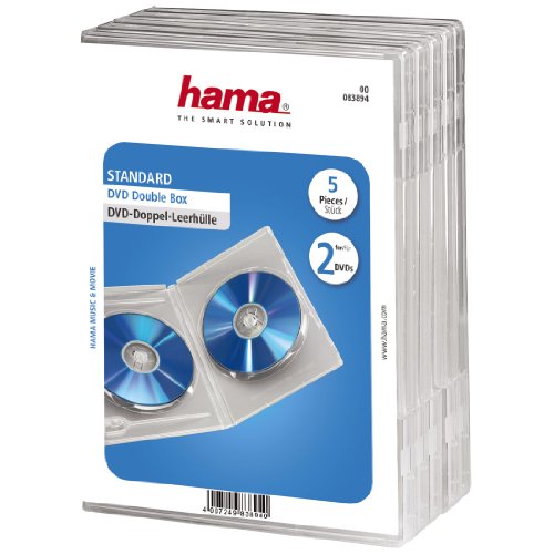 Hama - Carcasas Dobles para DVD (5 Unidades), Transparente