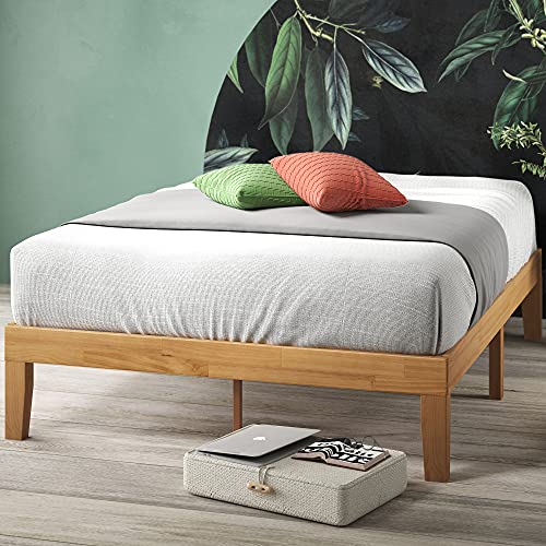 Zinus Moiz Estructura de cama con plataforma de madera de 35 cm, Base de madera maciza, Somier de listones de madera, Montaje sencillo, 150 x 190 cm, Natural