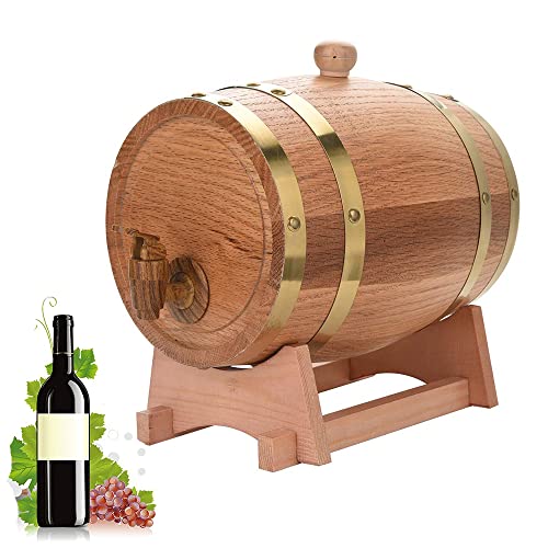 Oak Barrels-1.5/3/5/10 litros Barriles de Madera de Roble para almacenar o envejecer Vino(3L)