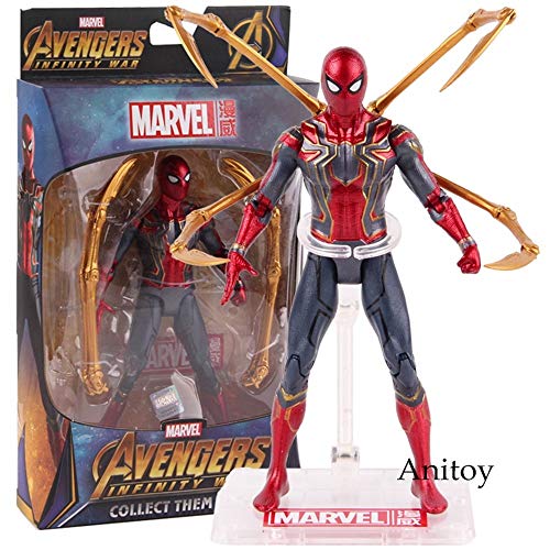 Muñeca de superhéroe - Hot Toys Marvel Avengers Infinity War Iron Spider Spiderman Figura de acción PVC Spider Man Figura de colección Modelo de Juguete 17 cm Carácter de superhéroe